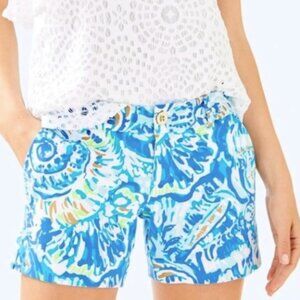 Lilly Pulitzer Callahan Knit Shorts in Gold Metallic Salty Seas Size 10 NWT